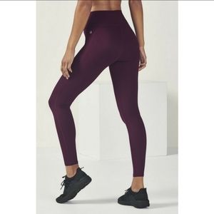 Fabletics High-Rise Plum Solid Powerhold Leggings